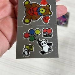 Rare Vintage Stickers BJ Decal Specialties Rainbow Bear Animals Foil Stickers