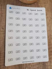 No Spend Icon Stickers for Planners, Calendars and Agendas | Finance Stickers