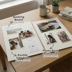 25 Pack Embossed Backing Boards Only, 12×18 Uncut White Mat Board, Acid Free …