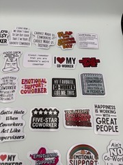 50pc Coworker Stickers Funny Emotional Support Work Bestie Appreciation Decals