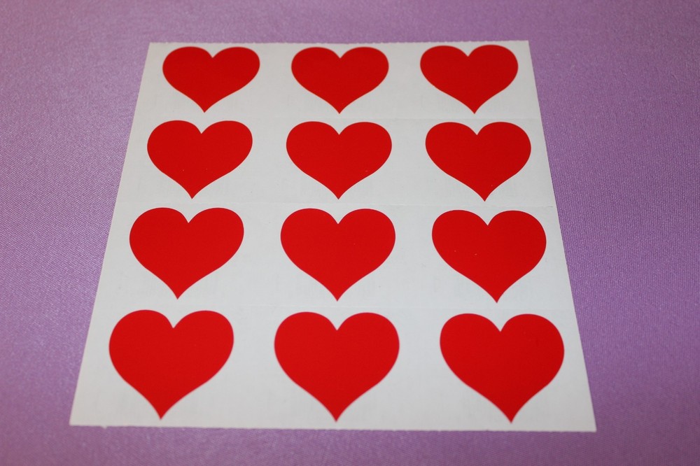 Mrs. Grossman’s Sheet RARE Vintage 1979 Full Sheet Medium Red Heart Stickers!
