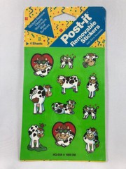 Vintage 1989 3M Post It Cow Removable Stickers Sealed Green NEW Rare HTF Unique