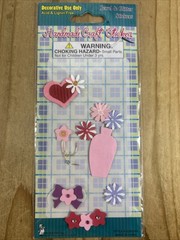 Handmade Craft Stickers Flowers In Vase Heart Stars Bow Acid Lignin Free