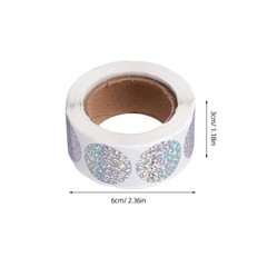 5 Rolls Office Student Classroom Supplies Holographic Sealing Labels