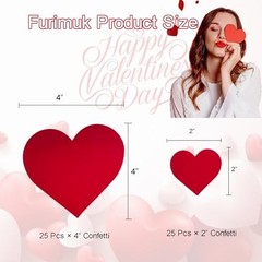 50 Pcs Heart Cutouts Paper 4 Inch and 2 Inch Valentine’s Day Cut Outs Table