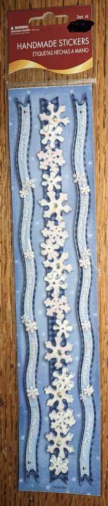 Handmade Winter Merry Christmas Borders Snowflakes 3D Scrapbook Stickers Walmart