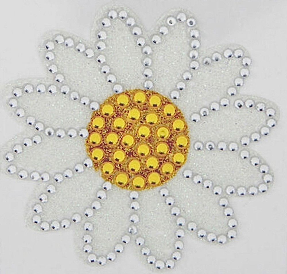 Daisy – Rhinestone & Glitter Self Adhesive Gem/Sticker Embellish Bling (2×2 in.)