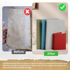 12Pcs Book Cloth for Book Binding 14x10in Linen Fabric Sheets 6 Colors DIY Craft