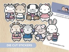 Hubman and Chubgirl Stationary Buddies 8 Diecut Stickers Pack NEW