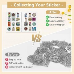 Large 8.5×11 Inch Reusable Sticker Collecting Book Storage Album | Restickabl…