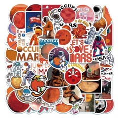 50pcs NASA MARS Stickers, Perseverance Mars Rover, Occupy Mars, Waterproof, 144