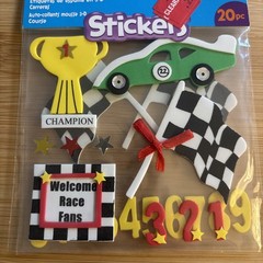 Foamies 3D Foam Stickers Sports Cars Racing Flag Trophy Numbers Car