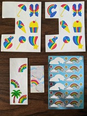 Vintage 1980s Rainbow Sparkle Prismatic Mirror Lisa Frank Hambly Pride Stickers