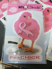 5 Large Pink Chicks 2 Large Pink Ribbon Stickers Breast Cancer Awareness