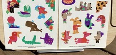 Pair of Vintage Cute Graphics Sticker Sheets by Current Code 61053 Silly Animals