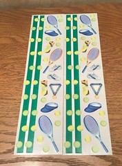 CREATIVE MEMORIES GREAT LENGTH TENNIS BORDERS AND GEAR STICKERS GET 2 *