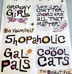 Creative Imaginations Couture Phrases Die Cut Stickers Shopaholic 2006 12″