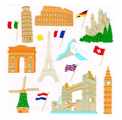 MRS GROSSMANS EUROPEAN LANDMARKS STICKER SHEET BN & NLA