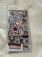 New Recollections 4TH OF JULY PATRIOTIC Scrapbooking Stickers 49 Pc