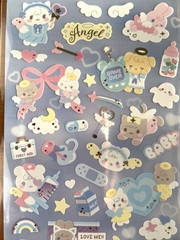 Kawaii Topping Lab Sticker Series Set of 2 Retro Angel Baby School Life Japan