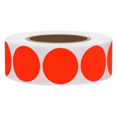 1 Inch Round Blank Fluorescence Red Shooting Target Pasters | Total 1,000 Adhesi