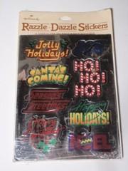 Vintage Hallmark Razzle Dazzle Holiday Christmas Foil Stickers