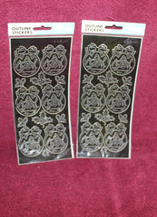 Krazy Kreations Vinal Outline Stickers – Ornaments & Holly – 2 Packs