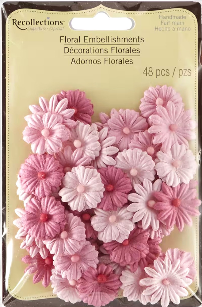 Flowers Paper 1″ Blooms Blossom Recollections U pick Pinks Reds Yellow White