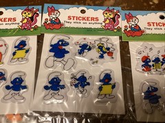 Vintage Smurfs Smurfette Assortment Puffy Stickers Lot of 3 MIP