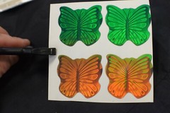 VTG Polaroid 3-D 90’s Hologram Sticker – COLORFUL BUTTERFLY (4) 1.5X1.75″ EA