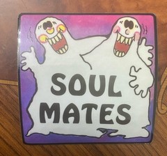 Retro Design 80’s Ghosts “Soul Mates” Vinyl/Glossy Sticker 3×3 Inches