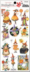 Mary Engelbreit Stickers 2 Sheets Mary’s Scary Witches Halloween Pumpkins Bats