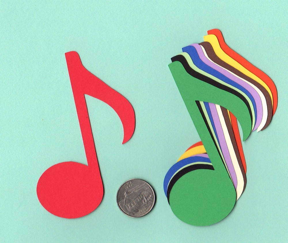 Music Note Die Cuts – Choose Single or Double Music Notes – Any Color