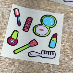 Lot of 3 VTG Sandylion Stickers Pods Assorted BEAUTY, LIPSTICK, COMB 21 Cts New