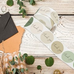 Thank You Sticker,500pcs 1.5Inch Green Thank You for Supporting My Small