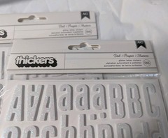 Thickers White Glitter Foam Letter Stickers 6″X11″ Sheets 3 packs