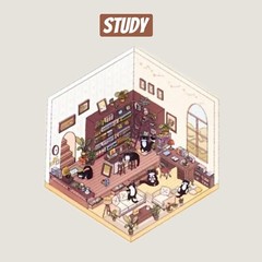 4 (3D) 8.7 x 5.8 Isometric Rooms. Study, Kitchen, Bedroom, and Field.