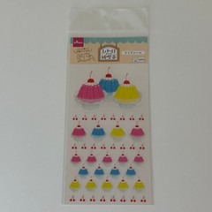 Daiso Retro Jelly Clear Seal Sticker Sheet