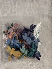 Multicolor Plastic Dragonfly Brads/Buttons Crafting Vintage Embellishments