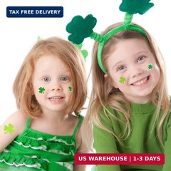 MixTeach Green Shamrock Stickers, 2160 Pcs, Paper, Self-Adhesive, for St. Patric