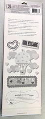 K&Company Smooch Word Embossed Stickers Love Birds Scrapbooking Card Making