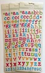 Scrapbooking Stickers Alphabet Letters Numbers Accents Lot of 6