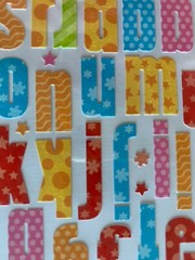 STICKO 1 NEW pkg of lower case stickers. two of each letter a-z