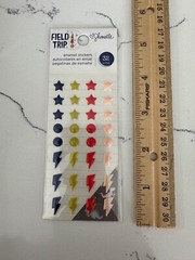 American Craft Shimelle Field Trip Enamel Stickers Star Dot Bolt Scrapbooking