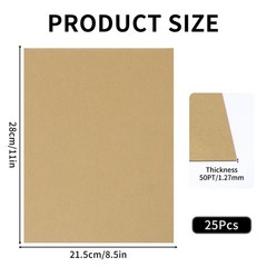 Chipboard Sheets 8.5″ x 11″ – 25 Sheets, 50PT Thick for Book Binding, Scrapbo…