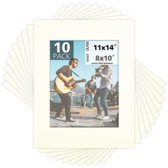 Mat Board Center, Pack of 10, 11×14 for 8×10 Ivory Turret Color Mats – Bevel Cut