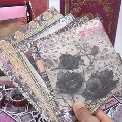 Vintage Scrapbooking Supplies Kit, 185Pcs Junk Journal Kit, A6 Scrapbook Paper