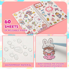 Reusable Sticker Book – 60 Sheets, Collecting Album, Organizer, Blank Book for
