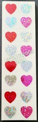 HAMBLY STUDIOS STICKERS PRISMATIC HEARTS PINK RED GREY / SILVER VINTAGE RARE