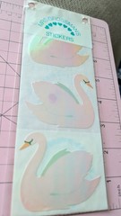 Vintage Mrs Grossmans Stickers Pearl Opal Swans Jumbo Stickers New 4 In Pack
